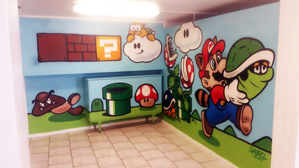 Super Mario Mural För Hyresgästföreningen på Hisingen